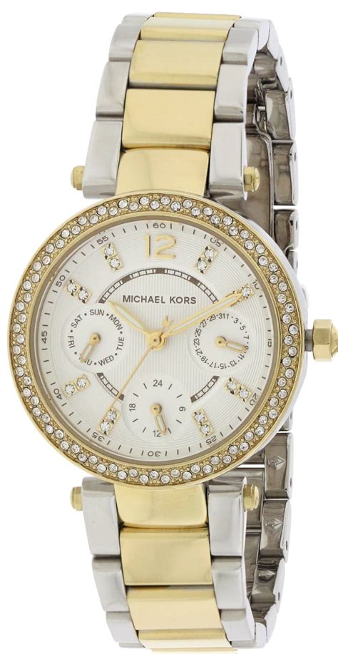 michael kors mini parker watch two tone|Michael Kors Mini Parker MK6055 Wrist Watch for Women .